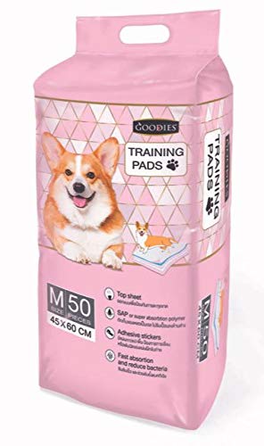 Goodies Training Pads for Dogs Super Absorbent 45x60cm (Medium, 50pcs) Pack of 1