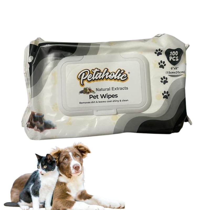 Petaholic Multipurpose Grooming Wipes for Dogs and Cats Puppies & Pets | Natural Extracts Pet Wipes(Pack of 1)