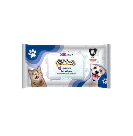 Petaholic Anti-Bacterial Wet Wipes for Dogs & Cats | Lavender Extract| Cleansing, Deodorising & Grooming Wipes(Pack of 1)
