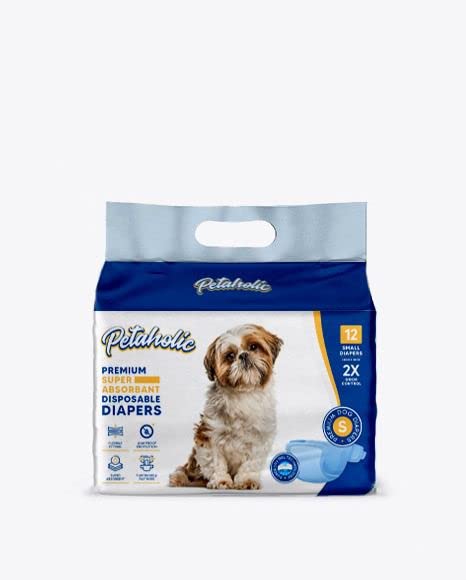 Supersoft Petaholic Diaper for Pet | Disposable Super Absorbent Diaper | Diapers Nappy Pants for Dogs, Cat [ Small ]
