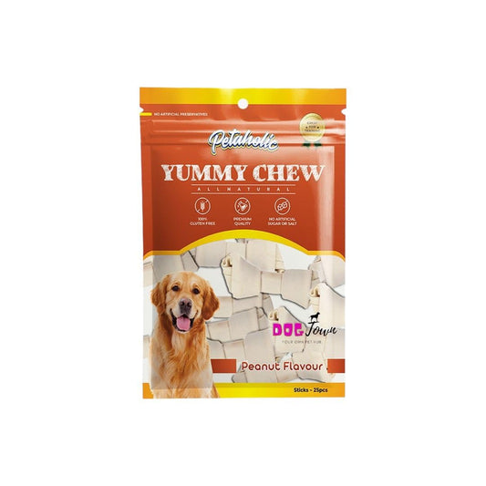 Petaholic Yummy Chew Treats for Dogs - Pack of 1 | Peanut Flavoured Knitted Treats