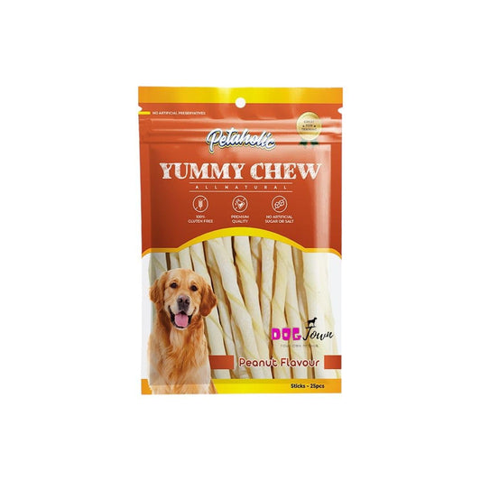 Petaholic Yummy Chew Treats for Dogs - Pack of 1 | Peanut Flavoured Sticks