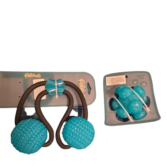 Petaholic Chew Dog Toy - Ocean Blue | Durable & Treat-Dispensing | Gentle on Teeth & Gums | 100% Natural Rubber | Non-Toxic | Suitable for Agressive Chewers (Combo Pack)