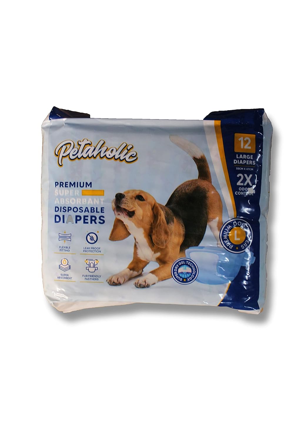 Petaholic Disposable Pet Diapers for Dog Wraps Super Absorbent Soft Diapers for Dogs (Large)